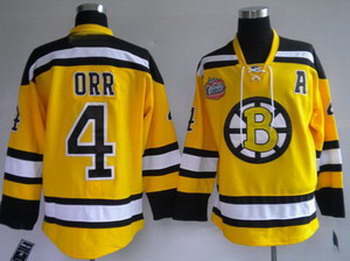 hockey jerseys Boston Bruins 4 Bobby Orr Yellow WINTER CLASSIC VINTAGE