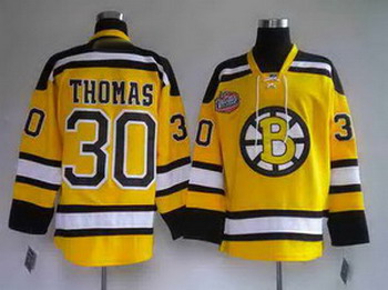 hockey jerseys Boston Bruins 30 Yellow THOMAS WINTER CLASSIC VINTAGE