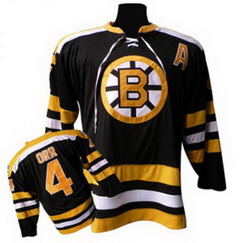Cheap Boston Bruins 4 Bobby Orr 50th Patch Black For Sale
