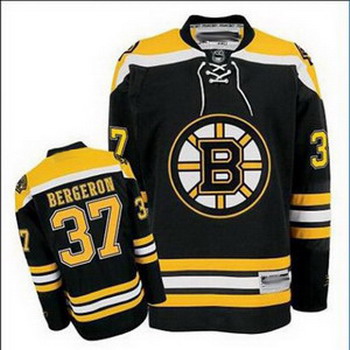 Cheap Boston Bruins 37 Patrice Bergeron Black jersey For Sale