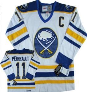 Buffalo Sabres 11 Perreault White CCM Throwback Jersey