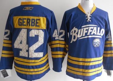 Cheap Buffalo Sabres 42 Gerbe Dark Blue NEW Third Jersey For Sale