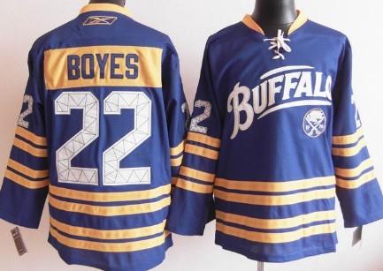 Cheap Buffalo Sabres 22 Boyes Dark Blue NEW Third Jersey For Sale