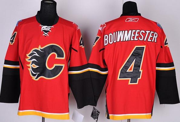 Cheap Calgary Flames 4 Jay Bouwmeester Red NHL Jerseys For Sale