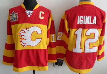 Cheap Calgary Flames 12 Jarome Iginla Red Heritage Classic Jerseys For Sale
