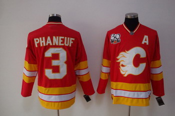 Ccm Calgary Flames 3 Phaneuf Red 30TH patch Jersey