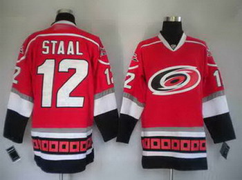 Cheap Carolina Hurricanes 12 STAAL red Jerseys For Sale