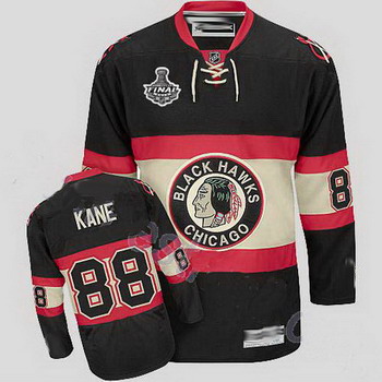 Cheap Chicago Blackhawks 88 Patrick Kane Black New Third Jersey with Stanley Cup Finals Patch For Sale