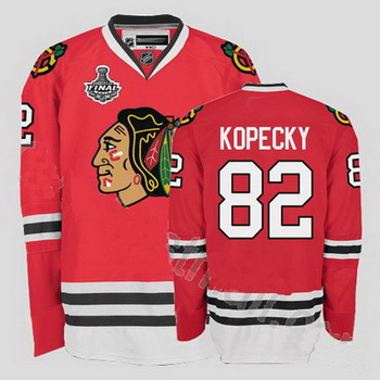 Cheap Chicago Blackhawks 82 Tomas Kopecky Red Jersey with Stanley Cup Finals Patch For Sale