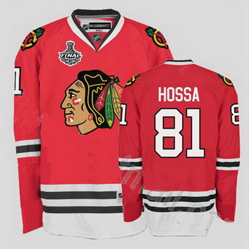 Cheap Chicago Blackhawks 81 Marian Hossa red Jersey with Stanley Cup Finals Patch For Sale