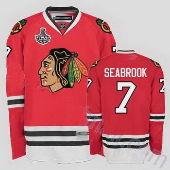 Cheap Chicago Blackhawks 7 Brent Seabrook Red Jersey with Stanley Cup Finals Patch For Sale