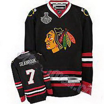 Cheap Chicago Blackhawks 7 Brent Seabrook Black Jersey with Stanley Cup Finals Patch. For Sale