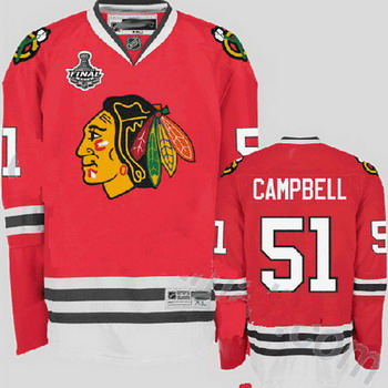 Cheap Chicago Blackhawks 51 Brian Campbell Red Jersey with Stanley Cup Finals Patch For Sale