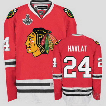 Cheap Chicago Blackhawks 24 Martin Havlat Red Jersey with Stanley Cup Finals Patch For Sale