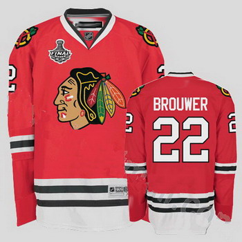 Cheap Chicago Blackhawks 22 Troy Brouweri red Jersey with Stanley Cup Finals Patch For Sale