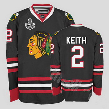 Cheap Chicago Blackhawks 2 Duncan Keith Stitched Black Jersey with Stanley Cup Finals Patch For Sale