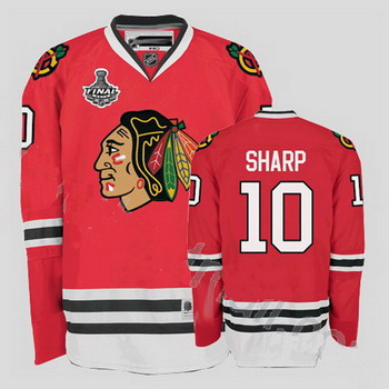 Cheap Chicago Blackhawks 10 Patrick Sharp Red Jersey with Stanley Cup Finals Patch For Sale