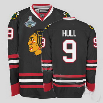 Cheap Chicago Blackhawks 9 Bobby Hull Black Jersey Champions cup Patch For Sale