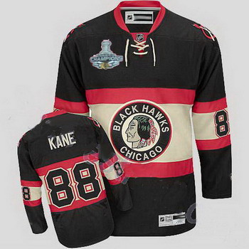 Cheap Chicago Blackhawks 88 Patrick Kane Black New Third Jersey Champions Cup Patch For Sale