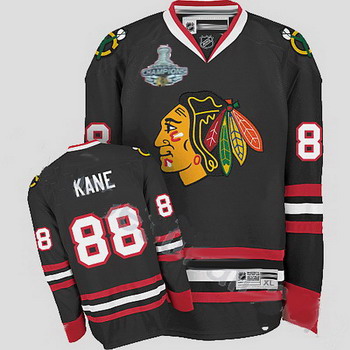 Cheap Chicago Blackhawks 88 Patrick Kane black Jersey Champions Cup For Sale