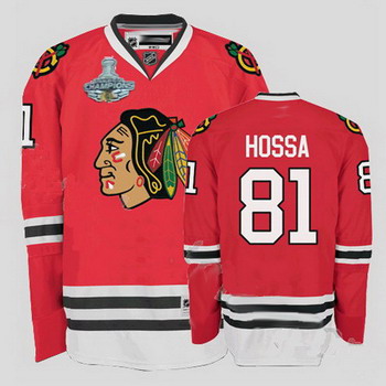 Cheap Chicago Blackhawks 81 Marian Hossa red Jersey Champions Cup Patch For Sale