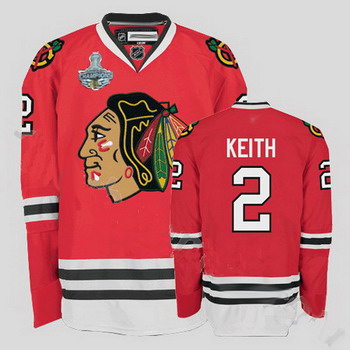 Cheap Chicago Blackhawks 2 Duncan Keith Red Jersey Champions cup Patch For Sale