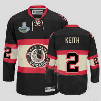 Cheap Chicago Blackhawks 2 Duncan Keith Black New Third Jersey Champions cup Patch For Sale