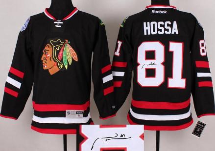 Cheap Chicago Blackhawks 81 Marian Hossa Black 2014 Stadium Series Signed NHL Hockey Jerseys For Sale