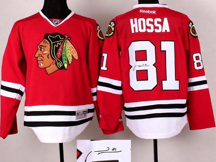 Cheap Chicago Blackhawks 81 Marian Hossa Red Signed NHL Hockey Jerseys For Sale