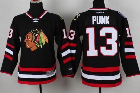 Cheap Chicago Blackhawks 13 CM Punk Black 2014 Stadium Series NHL Jersey For Sale
