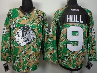 Cheap Chicago Blackhawks 9 Bobby Hull Camo NHL Hockey Jersey For Sale