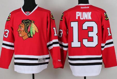 Chicago Blackhawks 13 CM Punk Red NHL Hockey Jersey