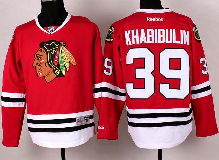 Chicago Blackhawks 39 Nikolai Khabibulin Red Hockey NHL Jerseys