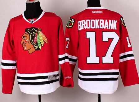 Chicago Blackhawks 17 Sheldon Brookbank Red Hockey NHL Jerseys