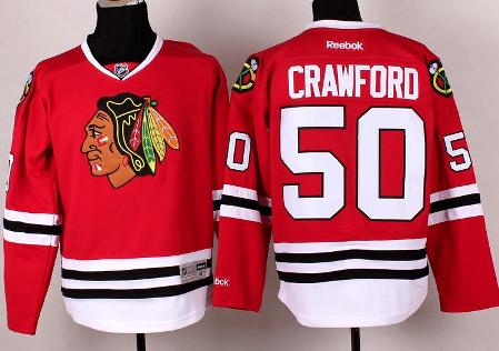 Chicago Blackhawks 50 Corey Crawford Red Hockey NHL Jerseys