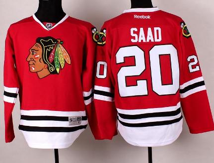 Cheap Chicago Blackhawks 20 Brandon Saad Red Hockey NHL Jerseys For Sale