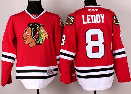 Chicago Blackhawks 8 Nick Leddy Red NHL Jerseys
