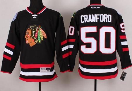Cheap Chicago Blackhawks 50 Corey Crawford Black 2014 Stadium Series NHL Jersey For Sale