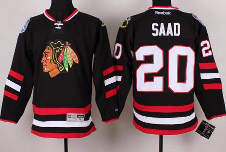 Cheap Chicago Blackhawks 20 Brandon Saad Black 2014 Stadium Series NHL Jersey For Sale