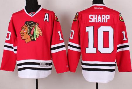 Chicago Blackhawks 10 Patrick Sharp Red NHL Jersey A PATCH