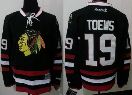 Cheap Chicago Blackhawks 19 Jonathan Toews Black NHL Jerseys 2014 New Style For Sale
