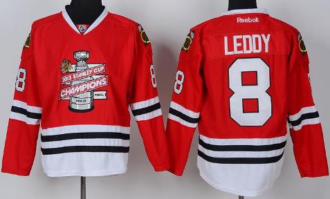 Cheap Chicago Blackhawks 8 Nick Leddy Red 2013 Stanley Cup Champions NHL Jerseys For Sale