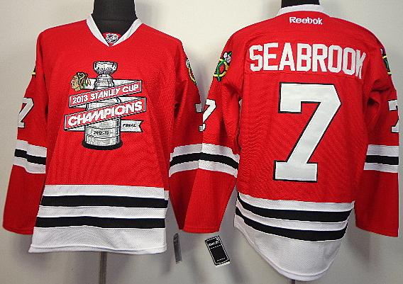 Cheap Chicago Blackhawks 7 Brent Seabrook Red 2013 Stanley Cup Champions NHL Jerseys For Sale