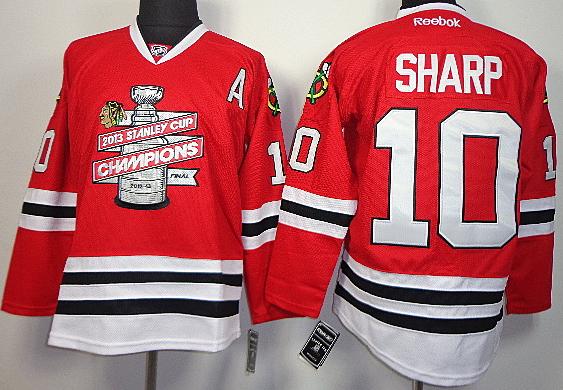 Cheap Chicago Blackhawks 10 Patrick Sharp Red 2013 Stanley Cup Champions NHL Jerseys For Sale