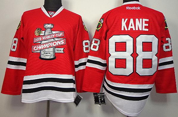 Cheap Chicago Blackhawks 88 Patrick Kane Red 2013 Stanley Cup Champions NHL Jerseys For Sale