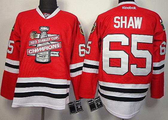 Cheap Chicago Blackhawks 65 Andrew Shaw Red 2013 Stanley Cup Champions NHL Jerseys For Sale