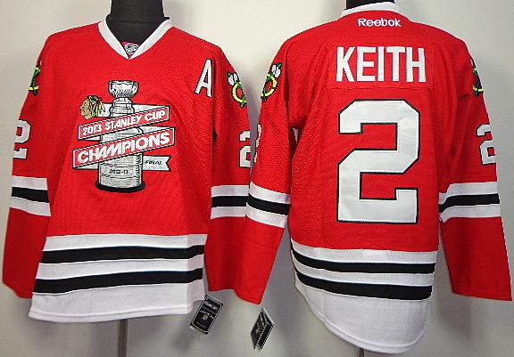 Cheap Chicago Blackhawks 2 Duncan Keith Red 2013 Stanley Cup Champions NHL Jerseys For Sale