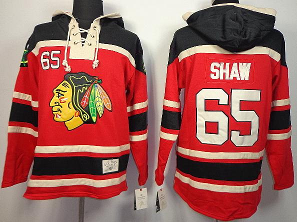 Cheap Chicago Blackhawks 65 Andrew Shaw Red Lace-Up NHL Jersey Hoodies For Sale