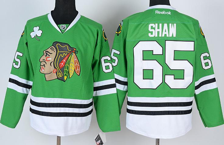 Cheap Chicago Blackhawks 65 Andrew Shaw Green NHL Jerseys For Sale