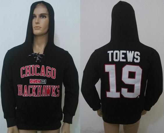 Chicago Blackhawks 19 Jonathan Toews Black NHL Hoodies
